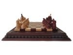 Glossy Cherry Chess Set: Chess Board "Leaves" + pieces "Classic Luxe" - Image 8