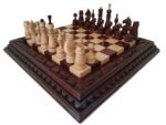 Premium wooden chess set with polished board and pieces