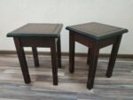 Wooden Stool / Chair for chess table (1 pcs) Natural, Dark brown colors - Image 5