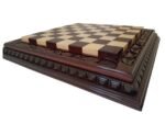 Wooden Chess Board "Leaves" Cherry wood, Super Glossy finish - Image 7