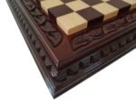 Wooden Chess Board "Leaves" Cherry wood, Super Glossy finish - Image 3