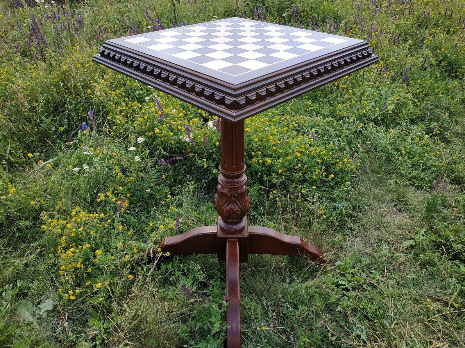 il_fullxfull.4138489032_1ntv-scaled-1.jpg Wooden Chess Table "Classic Luxury" Handmade - Image 1
