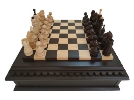 Chess set: Chess board "Royal Classic" with Two Drawers + pieces "Classic Luxe"