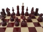 Glossy Cherry Chess Set: Chess Board "Leaves" + pieces "Classic Luxe" - Image 5