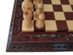 Glossy Cherry Chess Set: Chess Board "Leaves" + pieces "Classic Luxe" - Image 4