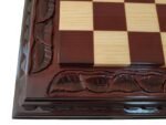 Wooden Chess Board "Leaves" Cherry wood, Super Glossy finish - Image 6