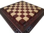 Wooden Chess Board "Leaves" Cherry wood, Super Glossy finish - Image 8
