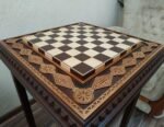 Wooden Chess Table "Royal Classic" decorated with beads - Image 3