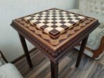 Wooden Chess Table "Royal Classic" decorated with beads