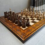 chess set handmade wood classic artisan board