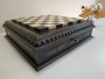 Chess Board "Black Stone" with Two Drawers for Storing Chess pieces – black patina - Image 2