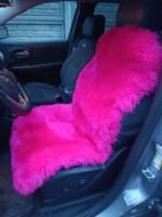 Genuine Sheepskin Car Seat Cover Black, Pink universal Warm cape with or without Heаdrest for car, chair pad Christmas gift husbаnd, wife - Image 9