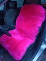 In Stock! Car Seat Cover for car Genuine Sheepskin Pink Black universal size Warm cape without Heаdrest,chair pad Christmas gift for him,her - Image 2