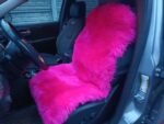 In Stock! Car Seat Cover for car Genuine Sheepskin Pink Black universal size Warm cape without Heаdrest,chair pad Christmas gift for him,her