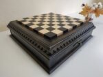 Chess Board "Black Stone" with Two Drawers for Storing Chess pieces – black patina - Image 4