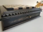 Chess Board "Black Stone" with Two Drawers for Storing Chess pieces – black patina - Image 3