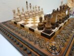 Glossy Chess set: Chess Board "Waves of Aspiration Ombre" + pieces "Elite" - Image 8