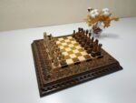 Glossy Chess set: Chess Board "Waves of Aspiration Ombre" + pieces "Elite" - Image 9