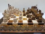 Glossy Chess set: Chess Board "Waves of Aspiration Ombre" + pieces "Elite" - Image 4
