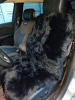 Genuine Sheepskin Car Seat Cover Black, Pink universal Warm cape with or without Heаdrest for car, chair pad Christmas gift husbаnd, wife - Image 4