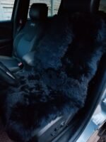 Genuine Sheepskin Car Seat Cover Black, Pink universal Warm cape with or without Heаdrest for car, chair pad Christmas gift husbаnd, wife - Image 6