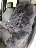 Genuine Sheepskin Car Seat Cover Black, Pink universal Warm cape with or without Heаdrest for car, chair pad Christmas gift husbаnd, wife - Image 2