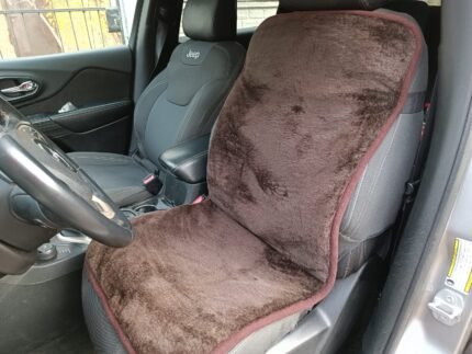 In Stock! Car Seat Cover Sheepskin WOOL Brown Black White universal size Warm cape for car chair pad Christmas gift for husbаnd, father,wife