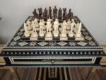 Chess set: Chess Table "Star of life" with Drawers + 2 stools + pieces "Cossacks" & "Armed Forces of Ukraine" - Image 5