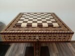 Chess Table "The Art of a Winner" with 2 Drawers and Cells - Image 4