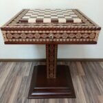 Chess Table "The Art of a Winner" with 2 Drawers and Cells - Image 2