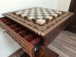 Chess Table "The Art of a Winner" with 2 Drawers and Cells - Image 7