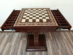 Chess Table "The Art of a Winner" with 2 Drawers and Cells - Image 8
