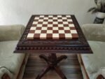 Wooden Chess Table "Luxury Leaves" Cherry color - Image 4