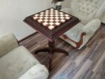 Wooden Chess Table "Luxury Leaves" Cherry color