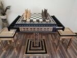 Chess Set: Chess Table "Bright Victory" with Drawers + 2 stools + chess pieces "Game of Thrones" - Image 9
