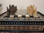 Chess Set: Chess Table "Bright Victory" with Drawers + 2 stools + chess pieces "Game of Thrones" - Image 2