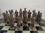 Wooden Chess Set: Glossy Chess board "Royal" + pieces "Knights" & "Cossacks" - Image 6