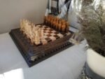 Glossy Chess set: Board "Waves of Aspiration Ombre" + pieces "Knights" / "Cossacks" - Image 6