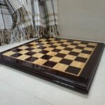 Premium classic chess board crafted from solid wood; super glossy finish