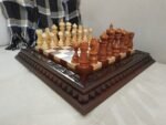 Wooden Chess Set: Chess Board "Leaves" + pieces "Elegant Classic" - Image 2