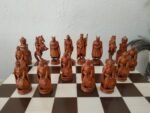 Chess Set: Chess Table "Streaks of Power" with Drawers + pieces "Knights" & "Cossacks" - Image 9