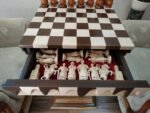 Chess Set: Chess Table "Streaks of Power" with Drawers + pieces "Knights" & "Cossacks" - Image 7