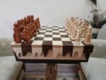 Chess Set: Chess Table "Streaks of Power" with Drawers + pieces "Knights" & "Cossacks" - Image 5