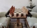 Chess Set: Chess Table "Streaks of Power" with Drawers + pieces "Knights" & "Cossacks" - Image 4
