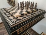 Chess set: Chess Table "Star of life" with Drawers + 2 stools + pieces "Cossacks" & "Armed Forces of Ukraine" - Image 4