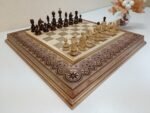 Wooden Chess Set: Chess Board "Eco" + glossy pieces "Classic Deluxe" - Image 2