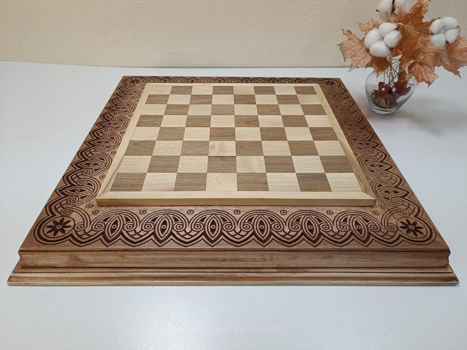 il_fullxfull.4827153071_17or-scaled-1.jpg Natural ash wood chess board with carving; eco