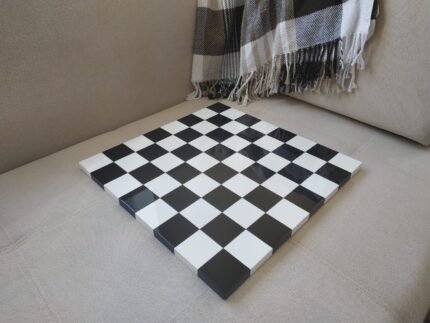 Wooden Chess board "Black&White" Classic design, Super glossy