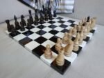 Classic Chess set: Glossy Chess Board "Black & White" + pieces "Elite" - Image 4