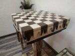 Chess Set: Chess Table "Streaks of Power" with Drawers for storage pieces + 2 stools - Image 3